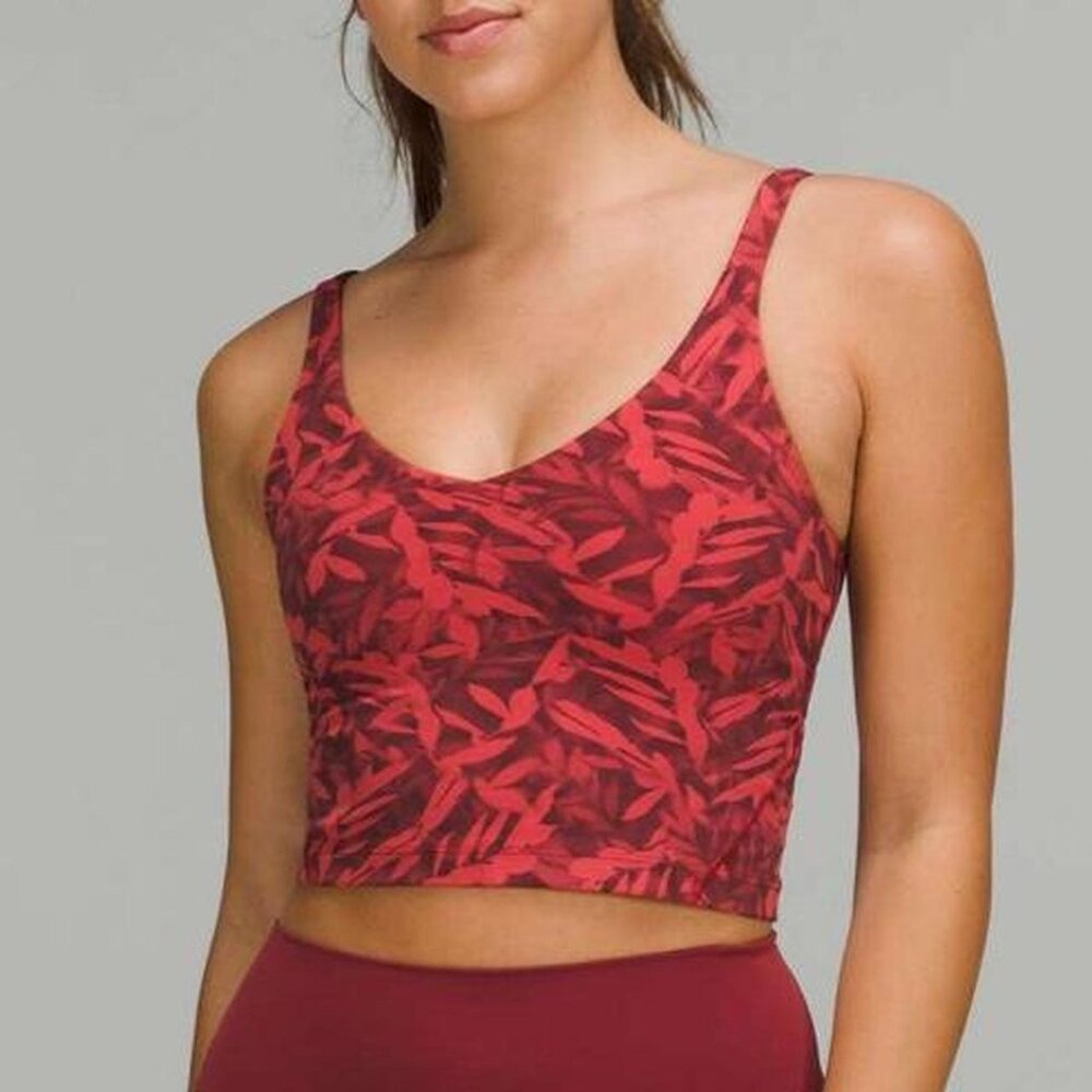 Lululemon Red Multi Align Crop Tank